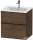 Duravit D-NEO 61x46,2 cm-es, 2 fiókos alsószekrény fekete fogantyúval 233663 mosdóhoz, matt sötét dió DE43610BD210000
