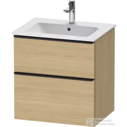   Duravit D-NEO 61x46,2 cm-es, 2 fiókos alsószekrény fekete fogantyúval 233663 mosdóhoz, natúr tölgy DE43610BD300000