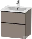 Duravit D-NEO 61x46,2 cm-es, 2 fiókos alsószekrény fekete fogantyúval 233663 mosdóhoz, matt bazalt DE43610BD430000
