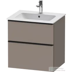   Duravit D-NEO 61x46,2 cm-es, 2 fiókos alsószekrény fekete fogantyúval 233663 mosdóhoz, matt bazalt DE43610BD430000