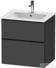 Duravit D-NEO 61x46,2 cm-es, 2 fiókos alsószekrény fekete fogantyúval 233663 mosdóhoz, matt grafit DE43610BD490000