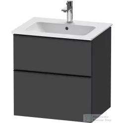   Duravit D-NEO 61x46,2 cm-es, 2 fiókos alsószekrény fekete fogantyúval 233663 mosdóhoz, matt grafit DE43610BD490000