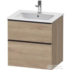   Duravit D-NEO 61x46,2 cm-es, 2 fiókos alsószekrény fekete fogantyúval 233663 mosdóhoz, márványos tölgy DE43610BD550000