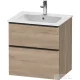 Duravit D-NEO 61x46,2 cm-es, 2 fiókos alsószekrény fekete fogantyúval 233663 mosdóhoz, márványos tölgy DE43610BD550000