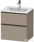 Duravit D-NEO 61x46,2 cm-es, 2 fiókos alsószekrény fekete fogantyúval 233663 mosdóhoz, matt len DE43610BD750000
