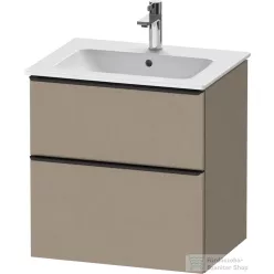   Duravit D-NEO 61x46,2 cm-es, 2 fiókos alsószekrény fekete fogantyúval 233663 mosdóhoz, matt len DE43610BD750000