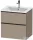 Duravit D-NEO 61x46,2 cm-es, 2 fiókos alsószekrény fekete fogantyúval 233663 mosdóhoz, matt len DE43610BD750000