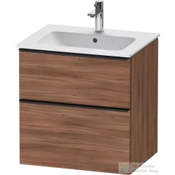   Duravit D-NEO 61x46,2 cm-es, 2 fiókos alsószekrény fekete fogantyúval 233663 mosdóhoz, matt dió DE43610BD790000