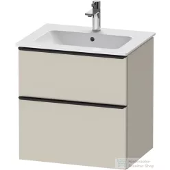   Duravit D-NEO 61x46,2 cm-es, 2 fiókos alsószekrény fekete fogantyúval 233663 mosdóhoz, matt taupe DE43610BD910000