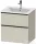 Duravit D-NEO 61x46,2 cm-es, 2 fiókos alsószekrény fekete fogantyúval 233663 mosdóhoz, matt taupe DE43610BD910000