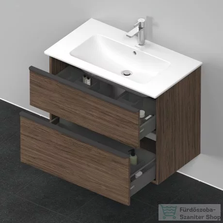 Duravit D-NEO 810x462 mm-es 2 fiókos függesztett szekrény 233683XXX mosdóhoz,Walnut Dark Decor DE436202121
