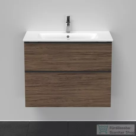Duravit D-NEO 810x462 mm-es 2 fiókos függesztett szekrény 233683XXX mosdóhoz,Walnut Dark Decor DE436202121