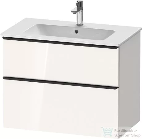 Duravit D-NEO 810x462 mm-es 2 fiókos függesztett szekrény 233683XXX mosdóhoz,White High Gloss Decor DE436202222