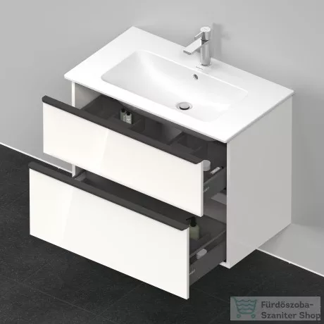 Duravit D-NEO 810x462 mm-es 2 fiókos függesztett szekrény 233683XXX mosdóhoz,White High Gloss Decor DE436202222
