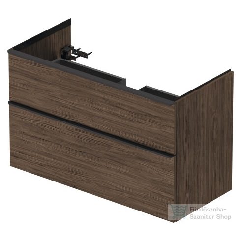 Duravit D-NEO 1010x462 mm-es 2 fiókos függesztett szekrény 233610XXX mosdóhoz,Walnut Dark Decor DE436302121