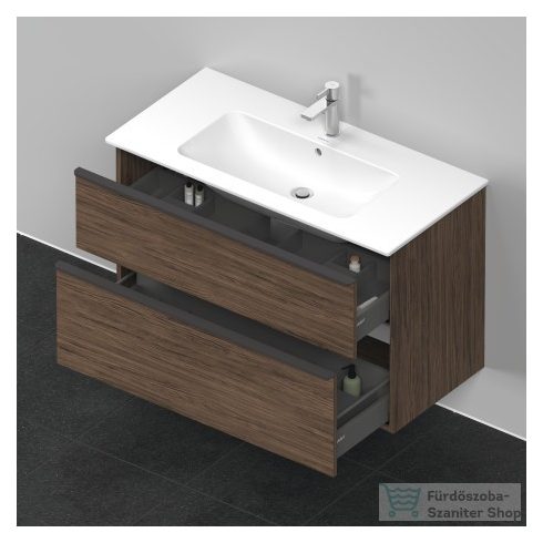 Duravit D-NEO 1010x462 mm-es 2 fiókos függesztett szekrény 233610XXX mosdóhoz,Walnut Dark Decor DE436302121