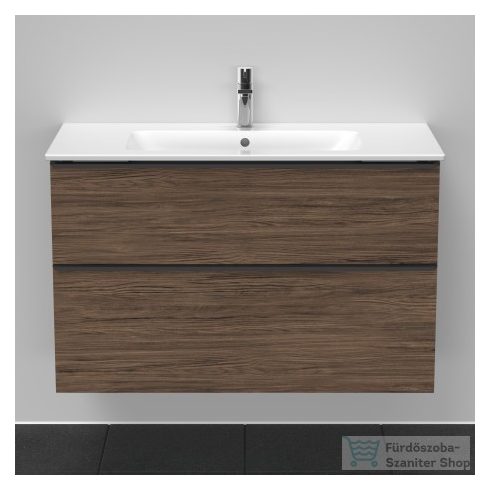 Duravit D-NEO 1010x462 mm-es 2 fiókos függesztett szekrény 233610XXX mosdóhoz,Walnut Dark Decor DE436302121