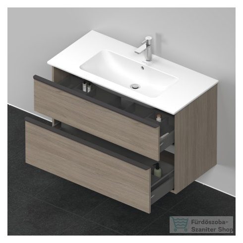 Duravit D-NEO 1010x462 mm-es 2 fiókos függesztett szekrény 233610XXX mosdóhoz, Oak Terra DE436303535
