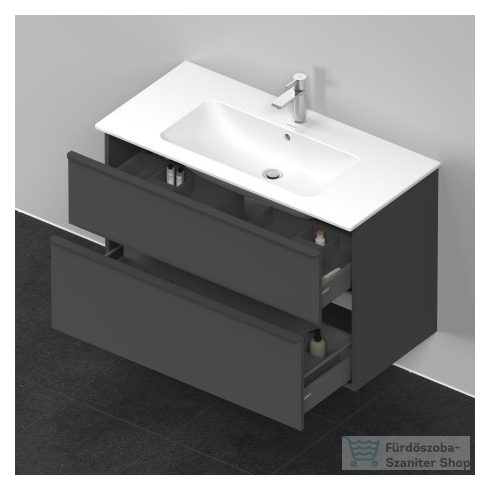 Duravit D-NEO 1010x462 mm-es 2 fiókos függesztett szekrény 233610XXX mosdóhoz, Graphite Matt Decor DE436304949