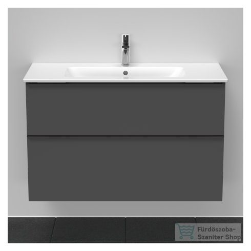 Duravit D-NEO 1010x462 mm-es 2 fiókos függesztett szekrény 233610XXX mosdóhoz, Graphite Matt Decor DE436304949