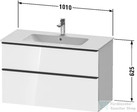 Duravit D-NEO 1010x462 mm-es 2 fiókos függesztett szekrény 233610XXX mosdóhoz, Taupe Matt Decor DE436309191