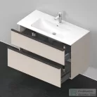 Duravit D-NEO 1010x462 mm-es 2 fiókos függesztett szekrény 233610XXX mosdóhoz, Taupe Matt Decor DE436309191
