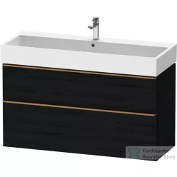   Duravit D-NEO 118,4x44,2 cm-es, 2 fiókos alsószekrény csiszolt bronz színű fogantyúval, mosdó és csaptelep nélkül, matt fekete tölgy DE4375004160000