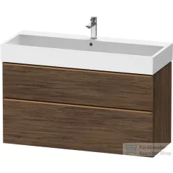   Duravit D-NEO 118,4x44,2 cm-es, 2 fiókos alsószekrény csiszolt bronz színű fogantyúval, mosdó és csaptelep nélkül, matt sötét dió DE4375004210000