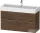 Duravit D-NEO 118,4x44,2 cm-es, 2 fiókos alsószekrény csiszolt bronz színű fogantyúval, mosdó és csaptelep nélkül, matt sötét dió DE4375004210000