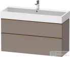 Duravit D-NEO 118,4x44,2 cm-es, 2 fiókos alsószekrény csiszolt bronz színű fogantyúval, mosdó és csaptelep nélkül, matt bazalt DE4375004430000