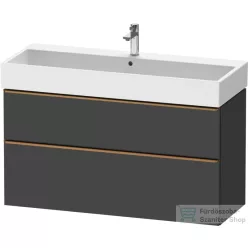   Duravit D-NEO 118,4x44,2 cm-es, 2 fiókos alsószekrény csiszolt bronz színű fogantyúval, mosdó és csaptelep nélkül, matt grafit DE4375004490000