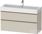 Duravit D-NEO 118,4x44,2 cm-es, 2 fiókos alsószekrény csiszolt bronz színű fogantyúval, mosdó és csaptelep nélkül, matt taupe DE4375004910000