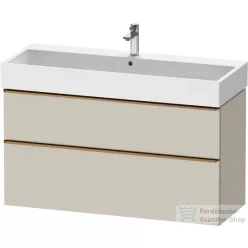   Duravit D-NEO 118,4x44,2 cm-es, 2 fiókos alsószekrény csiszolt bronz színű fogantyúval, mosdó és csaptelep nélkül, matt taupe DE4375004910000