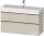 Duravit D-NEO 118,4x44,2 cm-es, 2 fiókos alsószekrény csiszolt bronz színű fogantyúval, mosdó és csaptelep nélkül, matt taupe DE4375004910000