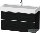 Duravit D-NEO 118,4x44,2 cm-es, 2 fiókos alsószekrény króm színű fogantyúval, mosdó és csaptelep nélkül, matt fekete tölgy DE4375010160000