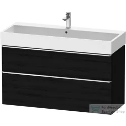   Duravit D-NEO 118,4x44,2 cm-es, 2 fiókos alsószekrény króm színű fogantyúval, mosdó és csaptelep nélkül, matt fekete tölgy DE4375010160000