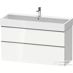   Duravit D-NEO 118,4x44,2 cm-es, 2 fiókos alsószekrény króm színű fogantyúval, mosdó és csaptelep nélkül, fényes fehér DE4375010220000