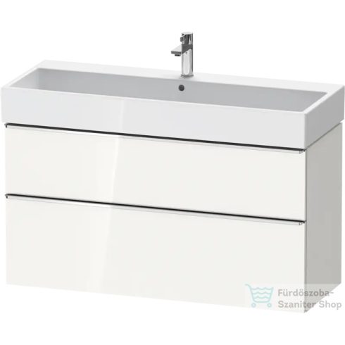 Duravit D-NEO 118,4x44,2 cm-es, 2 fiókos alsószekrény króm színű fogantyúval, mosdó és csaptelep nélkül, fényes fehér DE4375010220000