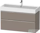 Duravit D-NEO 118,4x44,2 cm-es, 2 fiókos alsószekrény króm színű fogantyúval, mosdó és csaptelep nélkül, matt bazalt DE4375010430000