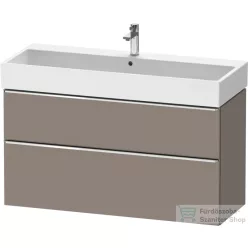   Duravit D-NEO 118,4x44,2 cm-es, 2 fiókos alsószekrény króm színű fogantyúval, mosdó és csaptelep nélkül, matt bazalt DE4375010430000