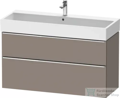 Duravit D-NEO 118,4x44,2 cm-es, 2 fiókos alsószekrény króm színű fogantyúval, mosdó és csaptelep nélkül, matt bazalt DE4375010430000
