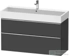 Duravit D-NEO 118,4x44,2 cm-es, 2 fiókos alsószekrény króm színű fogantyúval, mosdó és csaptelep nélkül, matt grafit DE4375010490000