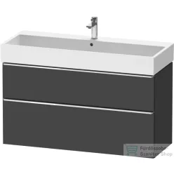   Duravit D-NEO 118,4x44,2 cm-es, 2 fiókos alsószekrény króm színű fogantyúval, mosdó és csaptelep nélkül, matt grafit DE4375010490000
