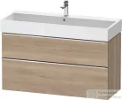 Duravit D-NEO 118,4x44,2 cm-es, 2 fiókos alsószekrény króm színű fogantyúval, mosdó és csaptelep nélkül, márványos tölgy DE4375010550000