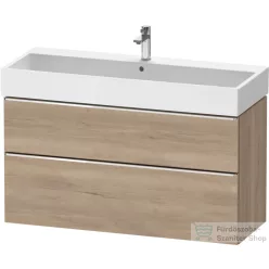   Duravit D-NEO 118,4x44,2 cm-es, 2 fiókos alsószekrény króm színű fogantyúval, mosdó és csaptelep nélkül, márványos tölgy DE4375010550000