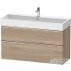 Duravit D-NEO 118,4x44,2 cm-es, 2 fiókos alsószekrény króm színű fogantyúval, mosdó és csaptelep nélkül, márványos tölgy DE4375010550000