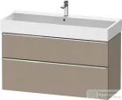 Duravit D-NEO 118,4x44,2 cm-es, 2 fiókos alsószekrény króm színű fogantyúval, mosdó és csaptelep nélkül, matt len DE4375010750000