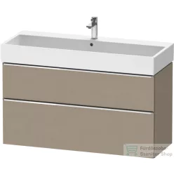   Duravit D-NEO 118,4x44,2 cm-es, 2 fiókos alsószekrény króm színű fogantyúval, mosdó és csaptelep nélkül, matt len DE4375010750000