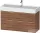 Duravit D-NEO 118,4x44,2 cm-es, 2 fiókos alsószekrény polírozott arany színű fogantyúval, mosdó és csaptelep nélkül, matt dió DE4375034790000