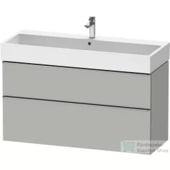   Duravit D-NEO 118,4x44,2 cm-es, 2 fiókos alsószekrény rozsdamentes acél hatású fogantyúval, mosdó és csaptelep nélkül, matt betonszürke DE4375070070000